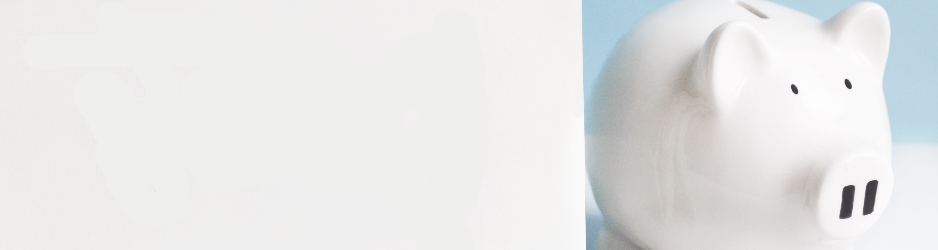 White piggy bank on a light blue background