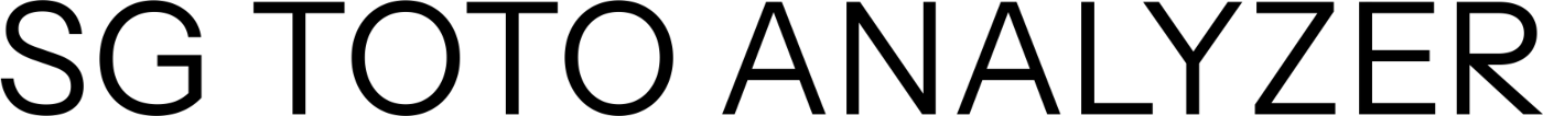 'SG TOTO ANALYZER' text in black on a transparent background